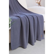 Dalisa Alina  Organik Pamuk Nefes Alan Örtü, Örgü Koltuk Şalı, Tv Battaniyesi
