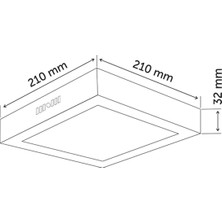 Inoled Kare Beyaz Kasa Sıva Üstü LED Panel 18WATTGÜN Işığı