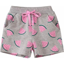 Kids Face Özel Tasarım Kuromi Karpuz Dilimleri Baskılı Ter Tutmayan Şık Kız Çocuk Şort