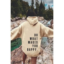 Uygun Tarz Do What Baskılı Oversize Sweatshirt