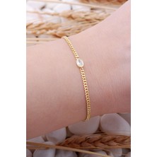 Sümer Telkari Gurmet Altın Yaldızlı Gümüş Taşlı Trend Bileklik 3930