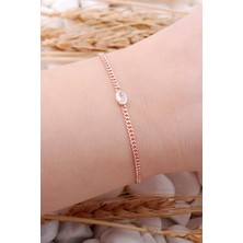 Sümer Telkari Gurmet Rose Gümüş Taşlı Trend Bileklik 3928