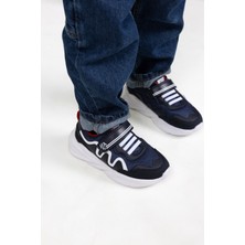 Kids A More London Air File Detaylı Ultra Hafif Taban Erkek Çocuk Spor Ayakkabı Lacivert