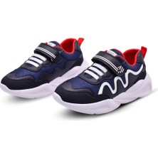 Kids A More London Air File Detaylı Ultra Hafif Taban Erkek Çocuk Spor Ayakkabı Lacivert