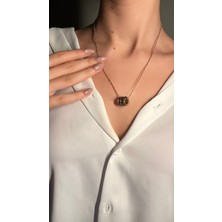 Nora Jewel Siyah Taşlı Silindir Kolye