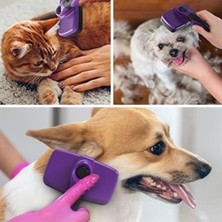 Alpotekno Otomatik Temizlenebilen Tuşlu Pratik Kedi Köpek Tüy Toplama Fırçası