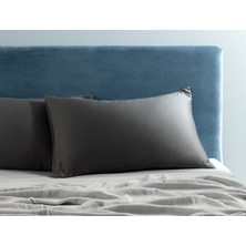 Madame Coco Ciel %100 Pamuk Saten 2'li Yastık Kılıfı - Koyu Gri