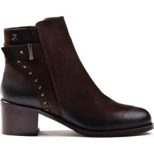 Bags Shoes Venüs 1950925K Hakiki Nucuk Deri Topuklu Klasik Kadın Bot