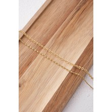 By Florya Jewelry Çelik 2'li Kombin Salyangoz ve Dokulu Halat Zincir Kolye Minimal Kararmaz 45 cm