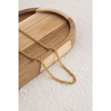 By Florya Jewelry Çelik Örme Zincir Kolye İç İçe Geçmeli Klasik Forse Zincir Kolye 3 mm Kararmaz