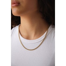 By Florya Jewelry Çelik Örme Zincir Kolye İç İçe Geçmeli Klasik Forse Zincir Kolye 3 mm Kararmaz