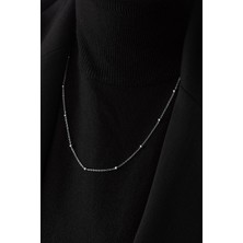 By Florya Jewelry Çelik Toplu İnce Dorika Zincir Kolye İnce Forse Zincir 1 mm Zarif Minimal