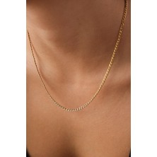 By Florya Jewelry Çelik İnce Gurmet Zincir Kolye Kararmaz Unisex