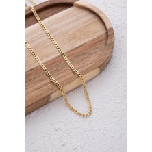 By Florya Jewelry Çelik İnce Gurmet Zincir Kolye Kararmaz Unisex