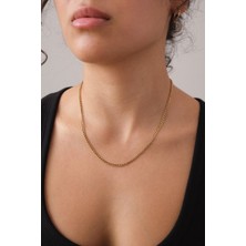 By Florya Jewelry Çelik İnce Gurmet Zincir Kolye Kararmaz Unisex
