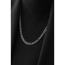 By Florya Jewelry Çelik Figaro Zincir Kolye Kararmaz 6 mm Kalın Figaro Kolye Unisex Ayarlanabilir Boy