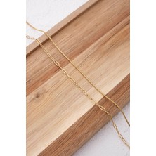 By Florya Jewelry Çelik 2'li Kombin Ataç ve İnce İtalyan Zincir Kolye Minimal Kararmaz 45+5 cm
