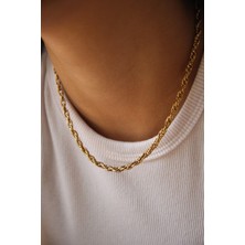 Byflorya Jewelry Çelik Burgu Zincir Kolye Küçük Iç Içe Geçmeli Kolye 3mm Kararmaz