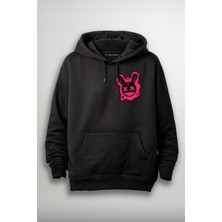 Merch&ice Kırmızı Tehlikeli Tavşan Baskılı Unisex Sweatshirt
