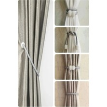 Safestore Manyetik Perde Klipleri Iç Dekorasyon Inci Topları Tokaları 2 Adet Perde Toplama Aparatı