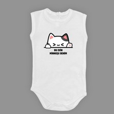 Mnk Baby & Kids Minnoş Kedi Baskılı Bebek Çıtçıtlı Body Uzun Kısa Kolsuz M00688