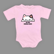Mnk Baby & Kids Minnoş Kedi Baskılı Bebek Çıtçıtlı Body Uzun Kısa Kolsuz M00688
