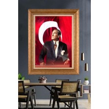 Altın Çerçeveli Paspartulu Atatürk Tablo  ZC22