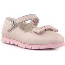 Rakerplus Pudra Fiyonklu Cırtlı Yıldızlı Kız Çocuk Babet