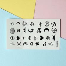 Heppii Ay Yıldız Gül Panda Minimal Semboller Geçici Vücut Dövmesi Parmak El Dövmesi