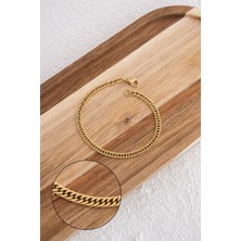 By Florya Jewelry Çelik Almak Gurmet Zincir Bileklik Miami Küçük Zarif Küba Bileklik 3 mm Kararmaz 18 cm-21 cm
