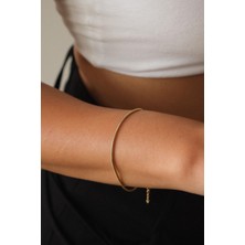 Byflorya Jewelry Çelik Ince Yuvarlak Italyan Zincir Bileklik Kararmaz Günlük Kullanıma Uygun 17+6cm 1mm