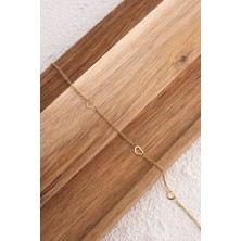 By Florya Jewelry Çelik Kalpli Bileklik İnce Bileklik Klasik Zincir Kalpli 1 mm Zarif Minimal 18 cm-21 cm