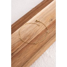 By Florya Jewelry Çelik Kalpli Bileklik İnce Bileklik Klasik Zincir Kalpli 1 mm Zarif Minimal 18 cm-21 cm