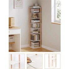 Ath Shopping Modern Dikey Kitaplık, 7 Bölmeli Dekoratif Kitap Rafı, Ayakkabı Organizer, Çok Amaçlı Raf