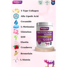 Walker's Walker`s %100 Saf ve Doğal Ceramide, Elastin, Cranberry, Içeren Çift Hidrolize Kolajen - Collagen