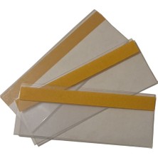 50 Adet Pvc Şeffaf  Etiketlik, Raf Önü Plastik Etiketlik Şeffaf Çifttaraflı Bantlı 5X10 cm