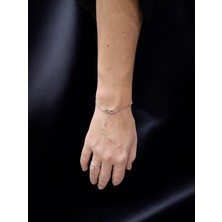 G&A Jewels 925 Ayar Gümüş ve Pırlanta Taşlı Sonsuzluk Çift Zincirli Bileklik