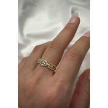 Leo'Stone Yeni Sezon Baget Zirkon Taşlı Vintage Ünlü Model Ayarlanabilir Kadın Yüzük