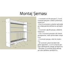 Modern Ahşap Mutfak Terek Rafı Duvara Monte Mutfak Rafı Mutfak Tereği Baharatlık