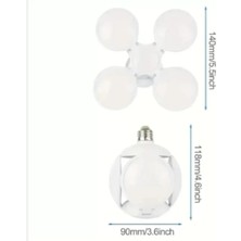 Ath Shopping F-1997 LED Futbol Ufo Ampul E27 28W 360 Derece Katlanır Lamba Ac 220V Lamba LED Spot Işık Beyaz