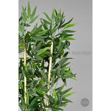 Biçiçek Yapay Bambu Ağacı 140CM Krem Gold Metal Saksıda