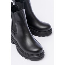 Ceylin Moda Ceylinmoda 745-2137 Siyah Kalın Taban Lastikli Günlük Kadın Bot