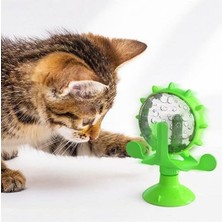 Alpotekno Vantuzlu Zilli İnteraktif Dönebilen Mama Kaplı Renkli Eğlenceli Eğitici Kedi Oyuncağı