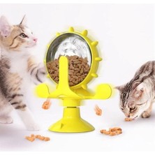 Alpotekno Vantuzlu Zilli İnteraktif Dönebilen Mama Kaplı Renkli Eğlenceli Eğitici Kedi Oyuncağı