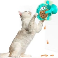 Alpotekno Vantuzlu Zilli İnteraktif Dönebilen Mama Kaplı Renkli Eğlenceli Eğitici Kedi Oyuncağı