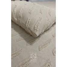 Worthwhile Lina Çift Kişilik Yatak Örtüsü 240x260 | Cappuccino Şönil Kumaş, Dokulu Modern Desen
