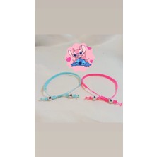 Crystal Atelier Stitch 2'li Harfli Bileklik Sevgili/Çift/Arkadaş Bilekliği Unisex Harf Detay Bileklik Harf Bileklik