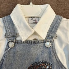 Trend Moda Dünyası Kız Çocuk 3lü Kot Elbise ( Elbise. Gömlek. Çanta )