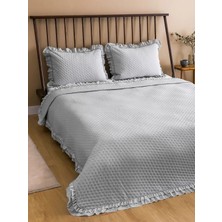 LC Waikiki Lcw Home Gri Fırfır Detaylı Çift Kişilik Yatak Örtüsü Seti 200 x 220  cm