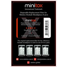 Minitox Nargile Marpucu Filtresi (4 Adet)
